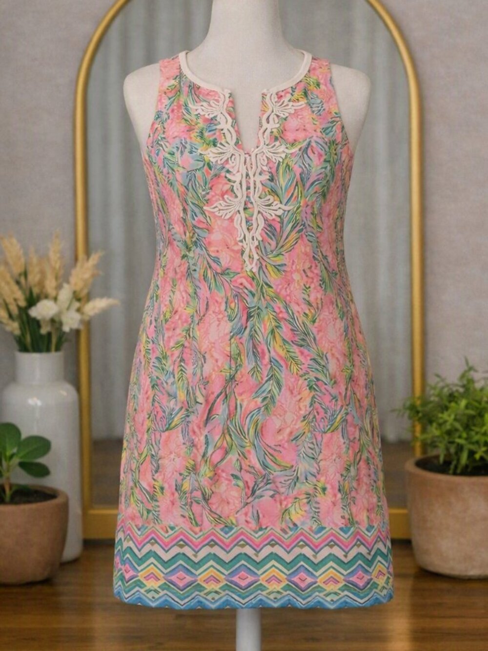 Lilly Pulitzer Women's Gabby Stretch Shift Dress Pink Multicolored Size 00